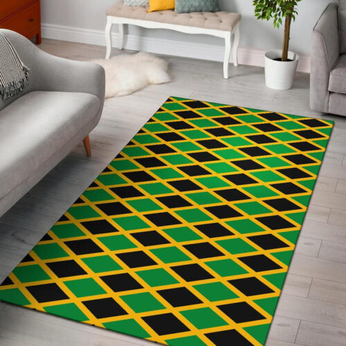 Jamaican Flag Pattern Print Sillvela Area Rug