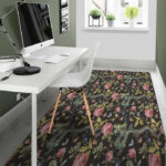 Janpanese Floral Dragon Print Sillvela Area Rug