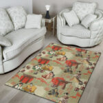 Japanese Tokyo Print Pattern Sillvela Area Rug