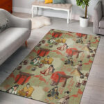 Japanese Tokyo Print Pattern Sillvela Area Rug