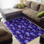 Jellyfish Cartoon Print Pattern Sillvela Area Rug