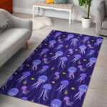 Jellyfish Cartoon Print Pattern Sillvela Area Rug