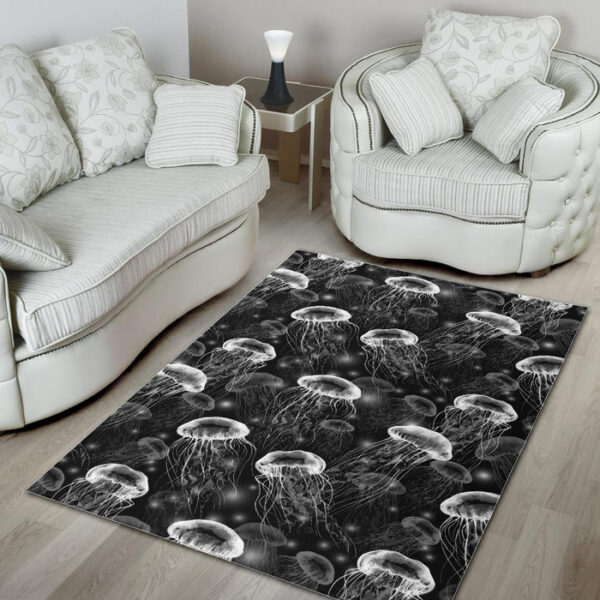 Jellyfish Pattern Print Sillvela Area Rug