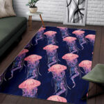 Jellyfish Print Pattern Sillvela Area Rug