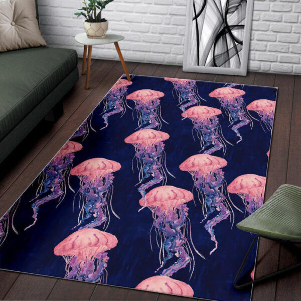 Jellyfish Print Pattern Sillvela Area Rug
