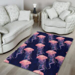 Jellyfish Print Pattern Sillvela Area Rug
