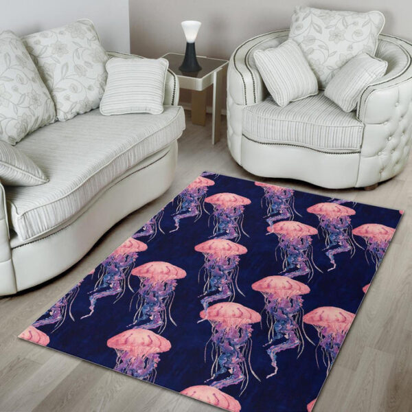 Jellyfish Print Pattern Sillvela Area Rug