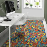 Jungle Hippie Psychedelic Trippy Sillvela Area Rug