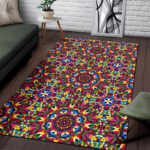Kaleidoscope Pattern Print Sillvela Area Rug