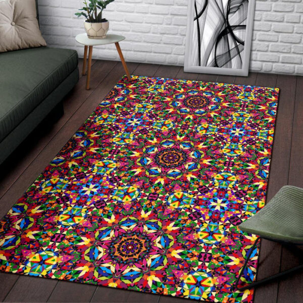 Kaleidoscope Pattern Print Sillvela Area Rug