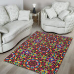 Kaleidoscope Pattern Print Sillvela Area Rug