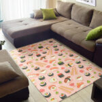 Kawaii Sushi Pattern Print Sillvela Area Rug