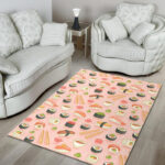 Kawaii Sushi Pattern Print Sillvela Area Rug