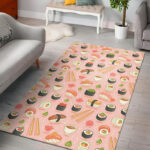 Kawaii Sushi Pattern Print Sillvela Area Rug
