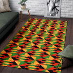 Kente African Pattern Print Sillvela Area Rug