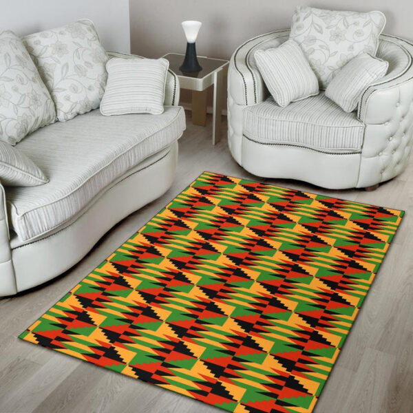 Kente African Pattern Print Sillvela Area Rug