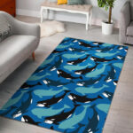 Killer Whale Orca Pattern Print Sillvela Area Rug