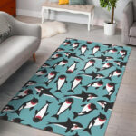 Killer Whale Orca Print Pattern Sillvela Area Rug
