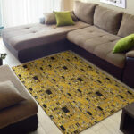 Klimt Gold Print Pattern Sillvela Area Rug