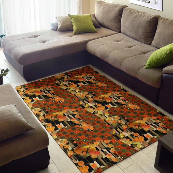 Klimt Print Pattern Sillvela Area Rug