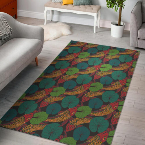 Koi Fish Print Pattern Sillvela Area Rug
