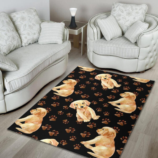 Labrador Dog Pattern Print Sillvela Area Rug