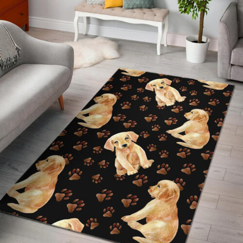 Labrador Dog Pattern Print Sillvela Area Rug
