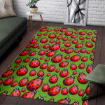 Ladybug Print Pattern Sillvela Area Rug