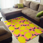 Lemon Print Pattern Sillvela Area Rug