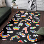 Lgbt Rainbow Patterm Print Sillvela Area Rug