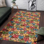 Librarian Library Book Lover Pattern Print Sillvela Area Rug