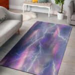 Lightning Aurora Galaxy Space Sillvela Area Rug