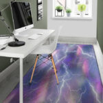 Lightning Aurora Galaxy Space Sillvela Area Rug