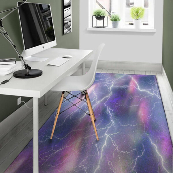 Lightning Aurora Galaxy Space Sillvela Area Rug