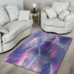 Lightning Aurora Galaxy Space Sillvela Area Rug