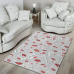 Lipstick Red Lips Pattern Print Sillvela Area Rug