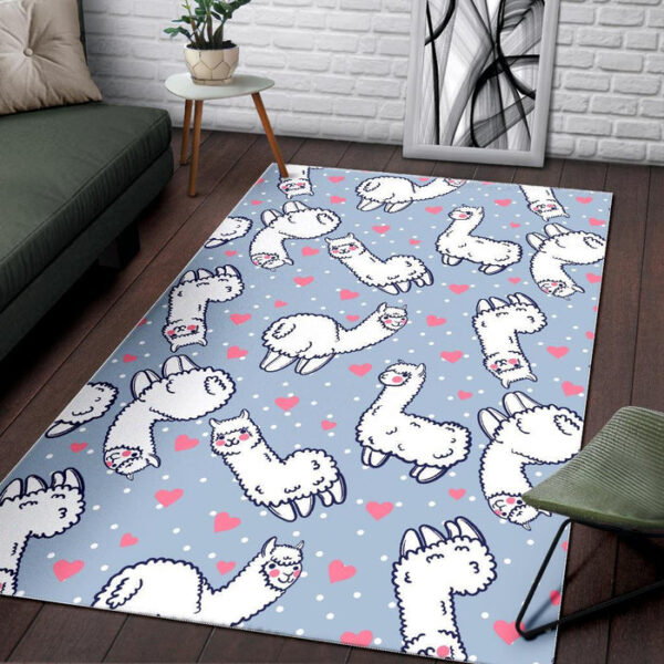 Llama Pattern Print Sillvela Area Rug