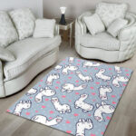 Llama Pattern Print Sillvela Area Rug