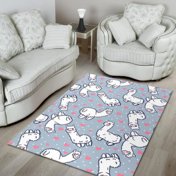 Llama Pattern Print Sillvela Area Rug