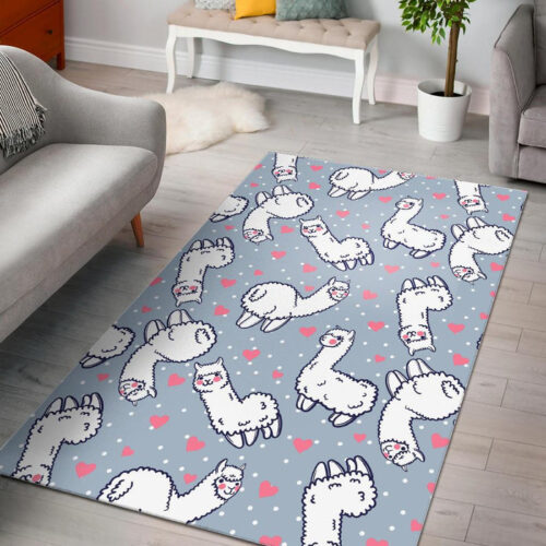 Llama Pattern Print Sillvela Area Rug
