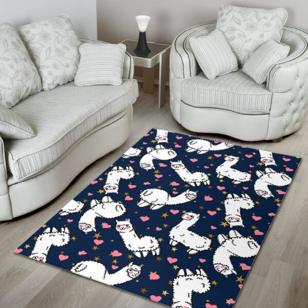Llama Print Pattern Sillvela Area Rug