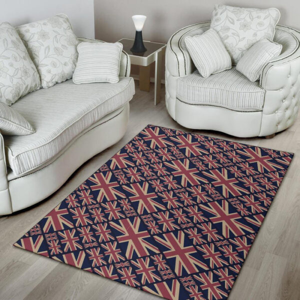London British Flag Pattern Print Sillvela Area Rug