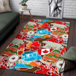 Love Canada Pattern Print Sillvela Area Rug