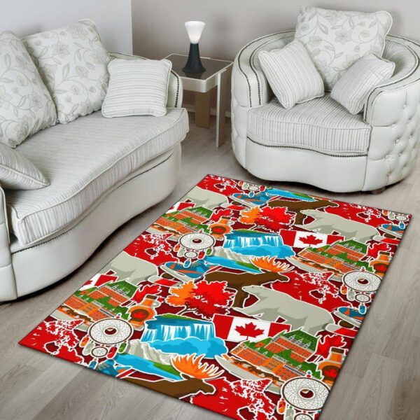 Love Canada Pattern Print Sillvela Area Rug
