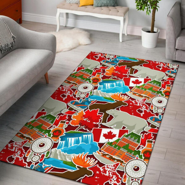 Love Canada Pattern Print Sillvela Area Rug
