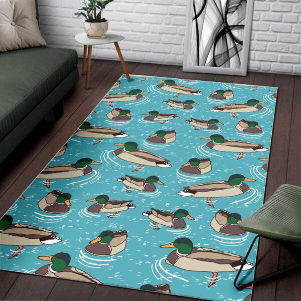 Mallard Duck Pattern Print Sillvela Area Rug