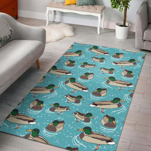Mallard Duck Pattern Print Sillvela Area Rug