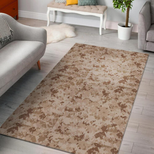 Marine Military Camouflage Camo Pattern Print Sillvela Area Rug