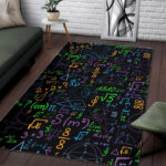 Math Pattern Print Sillvela Area Rug