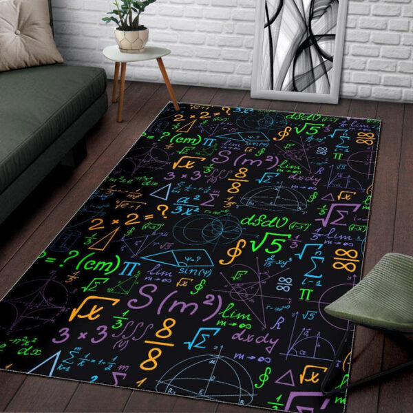 Math Pattern Print Sillvela Area Rug